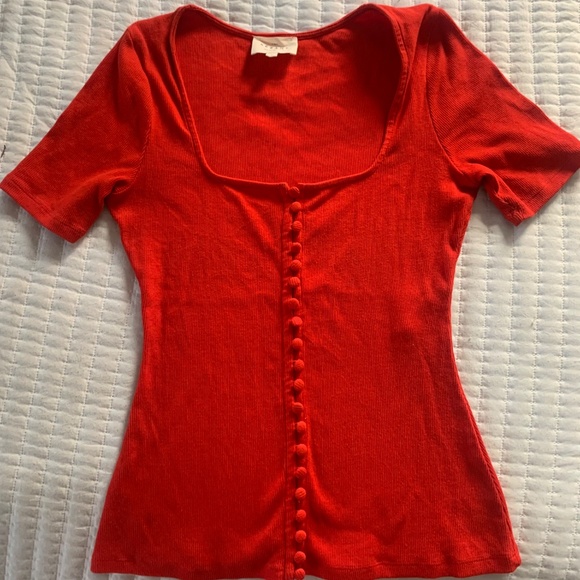 Sezane Grant T-shirt Red - Size S - Picture 3 of 5
